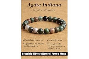 Landorilo Bracciale in Pietra Semipreziose Naturale Fatto a Mano Elastico per Donna Uomo, 8MM Pietre Gemme Rotonde Altamente Lucide Bracciali Yoga, Braccialetti Chakra