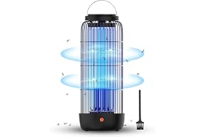 EUQQZU Lampada Antizanzare Elettrica, 13W 1500V UV Zanzariera Elettrica con Spazzola di Pulizia, IPX4 Lampada Trappola per Zanzare 50m² Repellente Che Riduce Efficacemente Gli Insetti Volanti