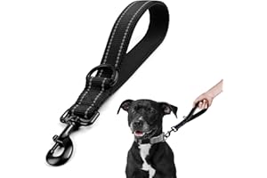 Mezrkuwr® Correa Corta y Fuerte para Perros - Resistente de Tráfico, Control de Entrenamiento, Reflectante para Medianos y Grandes