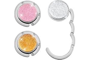 Sunshine smile Składany haczyk do torebki, metalowy, składany haczyk do torebki, uchwyt do torebki, uchwyt na stół, okrągły uchwyt na torebkę, 3 sztuki