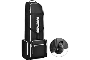 Partage Golf Travel Bag with Wheels,Golf Travel Case for Airlines -Black