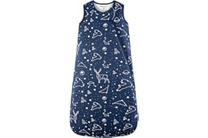 Mosebears Saco de Dormir para Bebé de Invierno Fibra de Bambú 2.5 TOG,Super Suave y cálido.(Navy Blue,0-6 Meses)