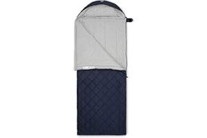 Justcamp Urbana Sac de Couchage rectangulaire (220 x 85 cm), Sac de Couchage XXL (joignable), Coton