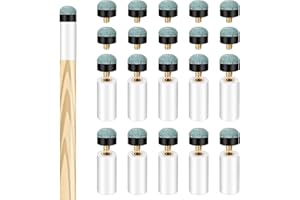 INNOHHUSTLE 20 Stück Billardqueue Spitzen Ersatzset, Billard Pool Queue Tipps mit Weißen Pool Queue Zwinge Pool Queue Spitzen Ersatz 12 mm Grau Billard Stick Spitzen Billard Queue Spitzen für Pool Queues