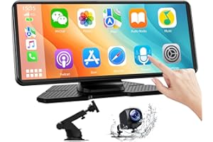 LAMTTO Autoradio Wireless CarPlay & Android Auto, Portatile Car Play Display Auto con Schermo Touch 6,86 Pollici, 1080P Retrocamera Bluetooth Navigazione/Mirror Link/Assistente Vocale/FM/AUX