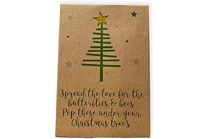 WAYSTOSAYTHANKYOU Christmas Wildflower Seed Packets (Pack of 10) – Eco Friendly Stocking Fillers & Table Favours – Bee Friendly UK Wildflower Seeds – Sustainable Gifts for Nature Lovers, Gardeners & Guests