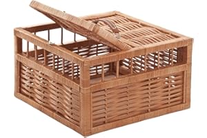 e-wicker24 Alles aus Weide Wicker Basket for Pigeons Natural Pigeon Basket Woven Basket for Transport of Pigeons Large Bird Cage Bird Carrier Travel Cage with Handle Pigeon Carrier Box