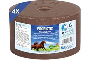IMIMA Salt Lick for Horses – PROBIOTIC Mineral Block with Live Yeast Levucell® – Set 4 x 3kg Lick with Vitamins & Minerals – Supports Digestion, Immunity & Fertility for Horses, Cattle, Sheep & Goats