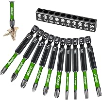 Lot De 10 Embouts Tournevis Magnétiques - 100 Mm - Tiges Hex 6,35 Mm - Pour Perceuse/Visseuse