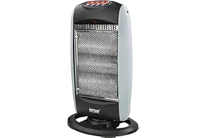 AMOS Halogen Heater 3 Heat Settings 400W To 1200W Oscillating Home Office Radiator 3-Bar with Overheat Protection, 1 Pack