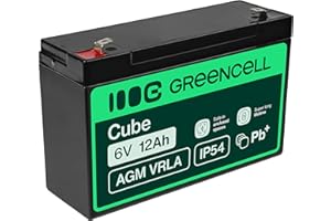 Green Cell Batteria AGM 6V 12Ah ricaricabile sigillata VRLA | Per UPS, allarmi, giocattoli elettrici, impianti solari, scooter, backup e uso ciclico senza manutenzione