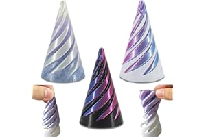 EWRGIJ Spiral Cone Fidget Toy, Fidget Toy, 3D Printed Fidget Toy Impossible Pyramid Cone Fidget Toy, for Stress Relief Home Office Desk Decorations (Purple Series)