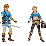 Nintendo The Legend of Zelda - Action figure Link and Zelda, 11 cm, confezione da 2, include 20 punti di articolazione con Sh
