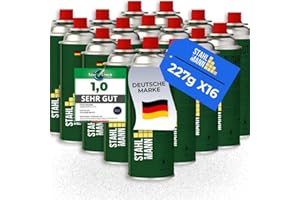 STAHLMANN® 28x Gaskartuschen 227g [Made in EU] – Butangas Kartusche mit MSF-1a Ventil für Campingkocher, Grill, Gaskocher, Gasheizung,Unkrautbren – Gaskartuschen