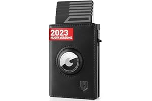 DODENSHA Airtag Portafoglio con Portamonete | Slim Portafoglio uomo 10+ Carte | Protezione RFID | portafoglio uomo piccolo | Porta Carte di Credito Uomo | Moero Portafoglio Slim | Senza AIRTAG | Nero