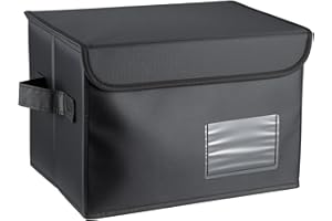 LN COZY CORNER Vinyl Record Storage Box Holds 60 7-Inch Records Stackable Collapsible Records Case LP Organizer Crate with Dust-Proof Lid Portable Handle for Collecting Valuable Album