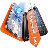 TAURI Screen Protector for iPhone 17 [1 Step Installation] | With Dustless Self-Installation Tool, 2 Pieces Tempered Glass, [