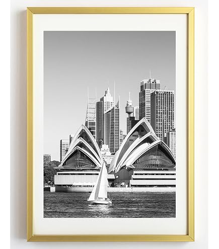Marco Decorativo DEKNUDT S011A4 - Tamaño 30x45 Cm, Plástico Color Dorado, Para Fotos O Posters