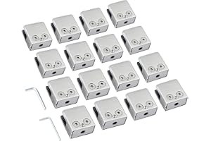 AUTOUTLET 16 st glasklämma 8–10 mm rostfritt stål, 304, justerbar vinkelmontering, väggspegel, för trappskydd, poolstaket
