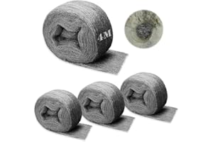 Bieiyhe 4 Piezas Lana de Acero 000,Lana de Alambre,Lana de Acero para Abrillantar Suelos,Steel Wool,Lana Acero Pulidora,Lana Acero Inoxidable,Lana Acero Ratas para Abrillantar Marmol,Limpieza de Oxido