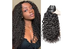 RICHAIR Paquetes de onda rizada cabello humano 22 22 22 pulgadas Human Hair Bundles cabello humano rizado brasileño 3 paquetes 80 g/paquete (Total 240 g) Color Natural