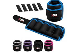 XN8 SPORTS Xn8 Ankle Weights Adjustable, Neoprene Wrist and Ankle Weights 0.5kg - 3kg Pair, Leg Weights for Women, Wrist Weights for Men and Women, Weights for Fitness Running, Jogging, Walking, Exercise
