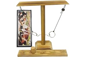 AINIUNIU Gioco di Lancio in Legno Gancio e Anello, Gioco di Lancio Dell'anello, Ring Toss Game con Scala di Tiro, Gioco interattivo dal Ritmo frenetico Bar Party Game, Animazione per Famiglie
