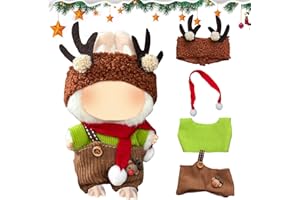 BAISHUWU Weihnachtskleidung für 17 cm große Puppen, 4PCS Bekleidung für 17cm Plüsch, Kuscheltier Kleidung Outfit nur Bekleidungs zubehör, Weihnachtskleidung für 17cm Puppen, Geschenke für Weihnachtskleidung