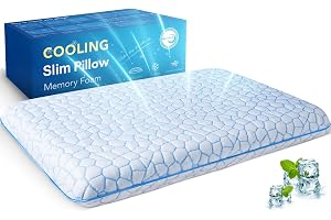 SUPA MODERN Ultra tunna platta kuddar säng för sömn, kylning smal kudde minnesskumkudde 6,8 cm höjd ultratunn kudde, låg prof