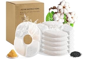 Pawaboo katzenbrunnen filter, Trinkbrunnen Filter mit Ionenaustauscherharz und Aktivkohle, Filter Katzenbrunnen für 2,5L Katzenbrunnen, Ersatz Filter (6 Packung)