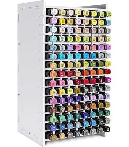 Organiseur De Bureau 240 Trous Pour Marqueurs Et Crayons - Avec Séparateur Amovible, Rangement Vertical 13 Cm - Blanc