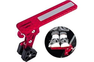 CHANGE MOORE CHANGEMOORE Foldable Aluminum Alloy Car Door Step, Universal Fit 6 Gear Adjustable Door Step for Car Roof, Both Feet Stand Pedal Ladder Easy Access, Car Door Latch Step for Most Car SUV Truck Red