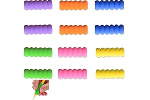 SIYUPU Pencil Grips for Children, 12 Pcs Pen Grips for Adults Foam Pencil Grips for Kids and Adults Easy Grip Pencils for Kids Handwriting, 6 Colours Pen Holder Grips for Relieving Fingers