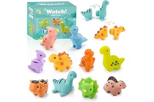 ZUSUZU Giocattoli Montessori con 10 Dinosauri per Bambini 1 2 3 Anni | Giocattolo Sensoriale E di Apprendimento Motorio | Set Selezione Colori E Impilabile | Regalo per Natale E Compleanno