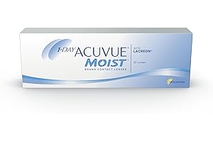 ACUVUE MOIST 1-Day Tageslinsen für empfindliche Augen & Allergiker – Tageskontaktlinsen mit -5 dpt und BC 8.5 – UV Schutz & angenehmes Tragegefühl – 30 Linsen