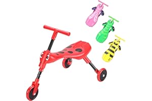 Scuttlebug 3-Wheel Foldable Ride-On Tricycle for 1-3 Year Old Boys and Girls, Beetle Trike, Antennae Handlebar, Develop Your Toddler’s Balance and Motor Skills, Fun with No Surface Scratches