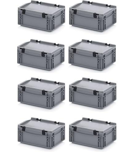 2 Eurobehälter 80x60x12 Cm - Bac Polypropylène Alimentaire, 45L - Avec Mètre Pliant Offert