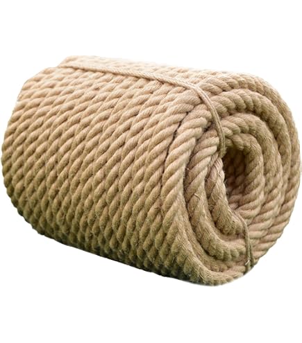 Aoneky Corde De Jute Épaisse 14-50mm - 8/15/30M Chanvre Torsadé Robuste Pour Jardin, Sport & Décoration