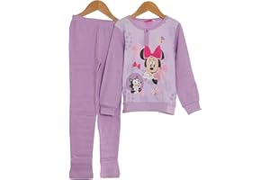 Viterbo Biancheria Pigiama Disney Bambina Bimba Caldo Cotone Interlock (3132) 100% Cotone Minnie Topolina (Lilla, 4 Anni)