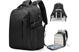 WEPLAN Mochila Viaje Cabina Avion 40x20x25 Ryanair Mochila Cabina 45x36x20 Easyjet Equipaje de Mano Mochila Mujer Casual de Viaje Daypack Mochila Escolar Mochila para Portatil 14 Pulgadas,Negro
