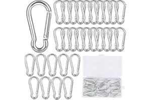 LONNEY Karabinerhaken Karabiner Schlüsselanhänger 50 x 5mm Karabiner Klein 30Stk Carabiner Set mit Schnapphaken für Rucksack Hundeleine Camping Angeln Reisen