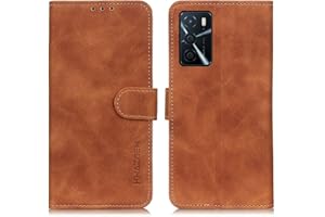 UNICHTHY For Oppo A16 / A16S / A54S Case Flip Shockproof Vintage Wallet Case PU Leather with Stand Magnetic Money Pouch Folio Silicone Bumper Gel Protective Phone Cover for Oppo A16 / A16S / A54S Brown