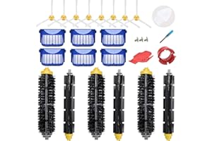 Loveco Accessoires de Remplacement pour iRobot Roomba 675 676 671 645 655 aspirateur 6 filtros, 8 brosses latérales, 3 Poils et Brosse de Batteur Flexible,2 Brosse de Nettoyage