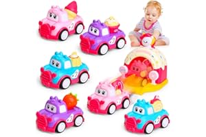 MOONTOY Juguetes Niña 1 2 3 Años, Coches de Juguetes para Pequeños Bebe 1 año, 7 Piezas Postre Juguete de Coche Baby para 12 18 24 Meses, Unicornios para Niñas Regalo 1 2 3 Años Regalo de Pascua