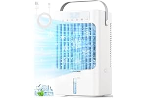 Condizionatore Portatile Mobile,SUPOOBE Raffreddatore D'aria 900ML USB Ventilatore Mini Silenzioso,3 Velocità 2 Modalità di nebbia 8H Timer 7 Colori di LED,Per Camera,Ufficio,RV