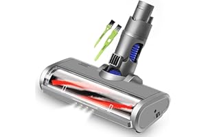 Italdos - Cepillo rotativo motorizado eléctrico Turbo Compatible con Dyson V6 DC58 DC59 DC61 DC62 con Rodillo de Pelo para Alfombra de Suelo Duro parquet Azulejos con luz LED