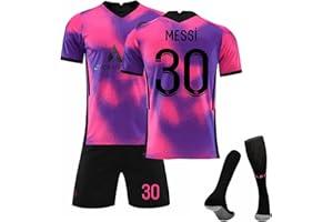 NILEMALL Paris Trikot Kinder Trikot PSG Fussball Trikot Set Hause/Auswärts, Nr.30/10/7 Sporttraining T-Shirts und Shorts für Erwachsene/Kinder 2024