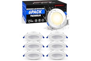 Shine Decor Led Einbaustrahler 230V, 7W Ultra Flach 26mm Led Spots Led Deckenstrahler, Neutralweiß 4000K 600LM, IP44 Wasserdicht für Badezimmer Küche Wohnzimmer, Ausschnitt Øφ68-80mm, 6er Set