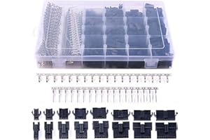 Glarks 1940 piezas de 2,5 mm de paso de 2/3/4/5/6/7/8/9 pines macho y hembra y cabezal de pin macho/hembra, perfectamente compatible con kit surtido de conectores JST-SM