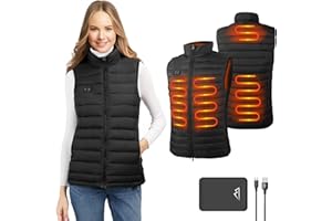 seenlast Beheizbare Weste, Beheizte Weste Damen mit Akku, Beheizbare Jacke Heizweste Wärmeweste mit 3 Stufen Temperatur, 4 Heizzone für Outdoor Motorrad Camping
